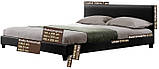 Шкіряне ліжко BARCELONA 160х200 див. чорна, фото 4