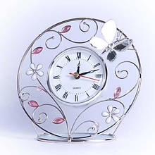 Модные настольные часы "Зеркальная бабочка" Charme de femme 300-CK, белый