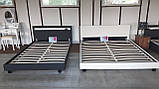 Шкіряне ліжко BARCELONA 160х200 див. чорна, фото 7