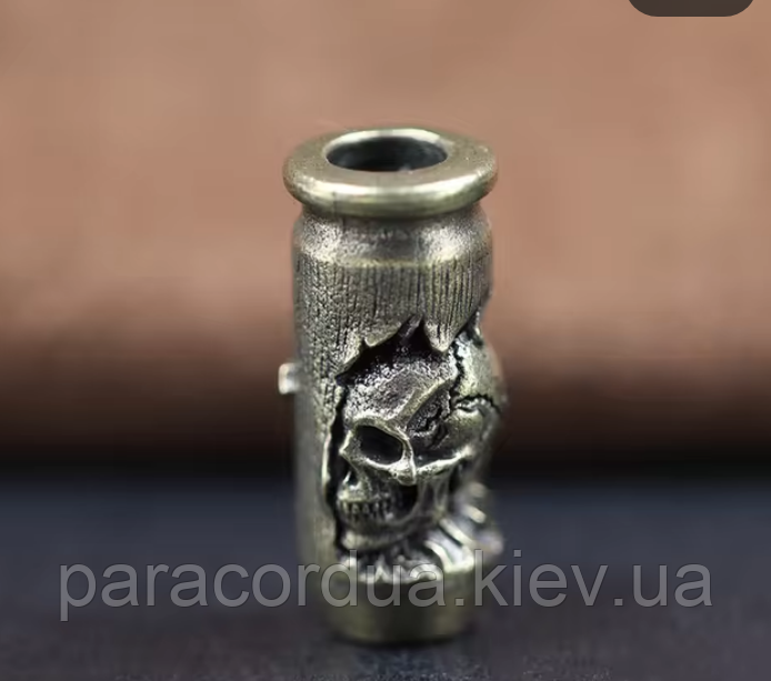 Латунна намистина у формі кулі, черепа та хреста