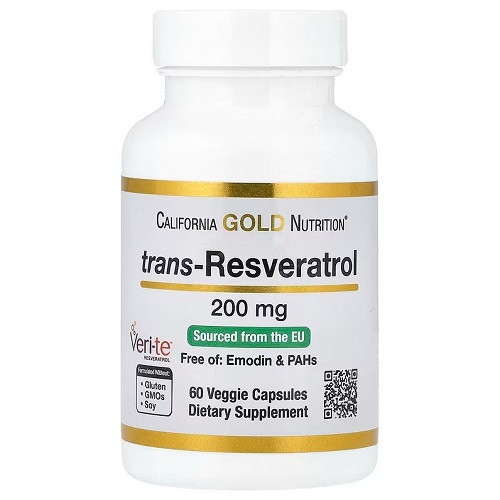 Вітаміни California Gold Nutrition trans-Resveratrol 200 mg (60 капсул.)
