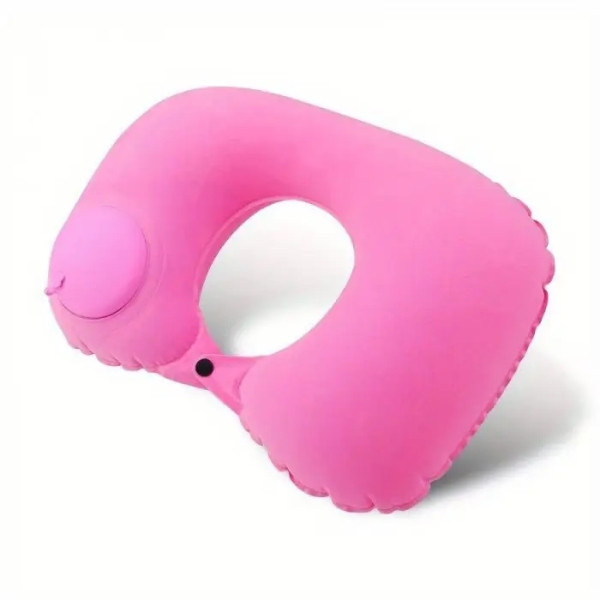 Подушка-підголовник U-подібна для подорожей Рожева, фото 1
