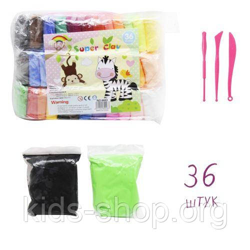 Маса для ліплення "Super Clay", 36 штук