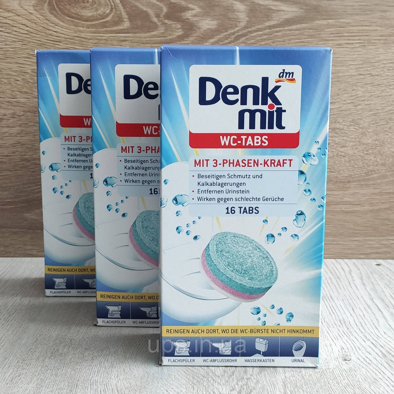 Таблетки для чистки унітаза з формулою крафта Denkmit WC - TABS, 16 шт, фото 1
