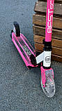 Самокат двоколісний Best Scooter колеса 14,5 см вилка зі світлом, Рожевий 00145, фото 2