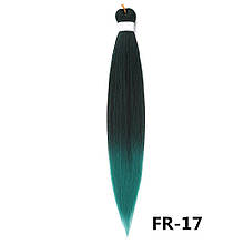 Канекалон Easy Braid омбре чорно-зелений зелений Довжина 65 см Вага 90 грам Низькотемпературний 100-150°С FR-17