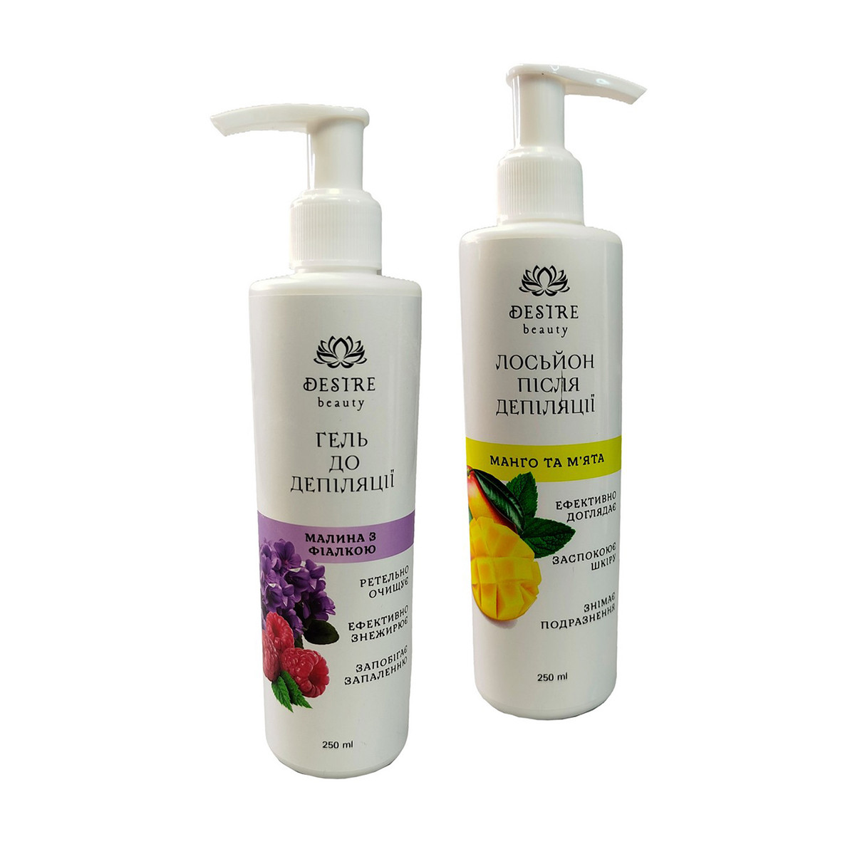 Набір засобів до і після депіляції Desire Beauty 2 х 250 мл, фото 1