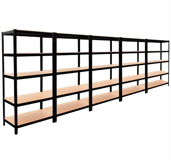 П'ятисекційний чорний металевий стелаж FunFit 180x450x40 см (3265X5)
