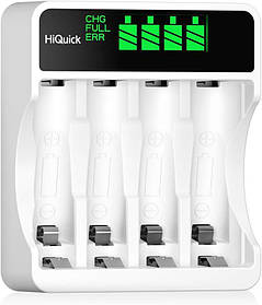 Зарядний пристрій HiQuick LCD на 4 слоти для акумуляторів Ni-MH Ni-CD типорозміру AA і AAA