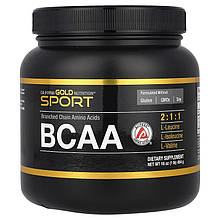 Амінокислотний комплекс California GOLD Nutrition, SPORT "BCAA 2:1:1 (AjiPure)" у порошку, 90 порцій (454 г)