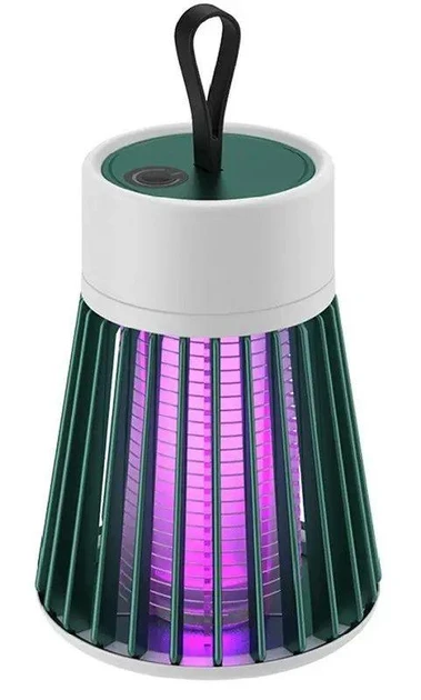 Лампа від комарів з акумулятором, знищувач комах Electric shock BG-002 (20-50 м2, 12 год праці, зелена)