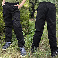 Штани джоггери бавовна на резинці чорні, SmileTime Fashion