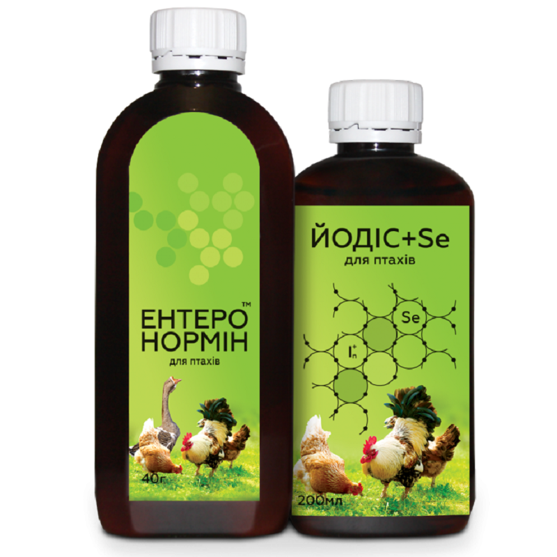 Пробіотик Ентеронормін Йодіс+Se для птиства 40 г+200 мл СГП МБС, фото 1