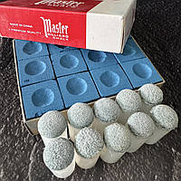 Набір крейди для більярду (12 шт.) NORVA + насадки для кия (комплект 10 шт. шкіра буйвола, пластик)