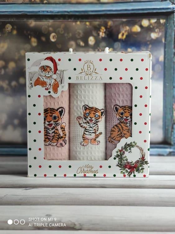 Belizza Tiger yavru 002 dance, вафельні рушники 40х60см., 3в1, фото 1