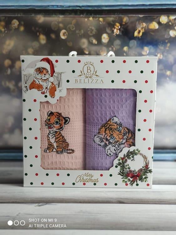 Belizza Tiger yavru 002, вафельні рушники 40х60см., 2в1, фото 1