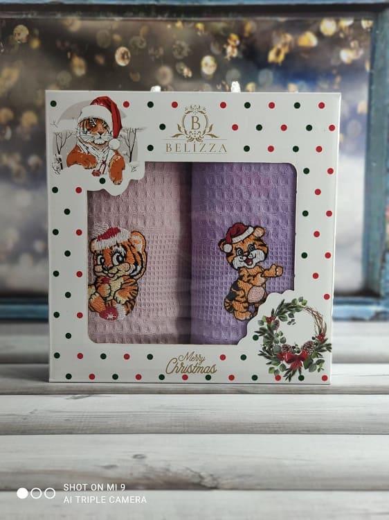 Belizza Tiger sapkali 003, вафельні рушники 40х60см., 2в1, фото 1