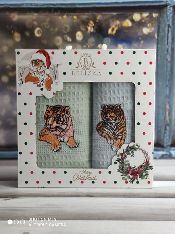 Belizza Tiger oturan 004 galava, вафельні рушники 40х60см., 2в1, фото 1