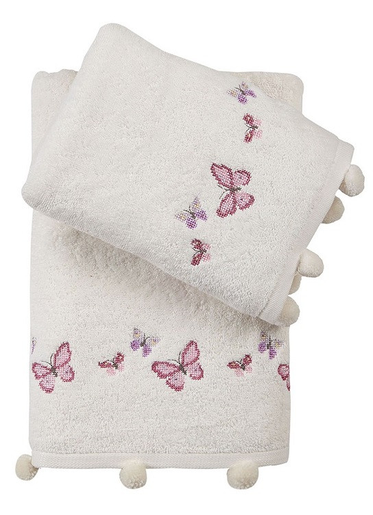 Pupilla 2в1 Sila Butterfly krem набір рушників. Пеньє.Туреччина, фото 1