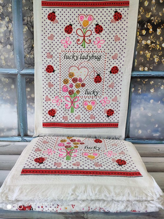 Lady bug набір кухонних рушників 40х60см., 12шт/уп. By IDO Туреччина., фото 1