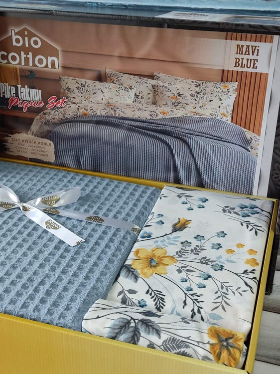 Mavi Літній набір з вафельним покривалом. Bio Cotton Туреччина, фото 1
