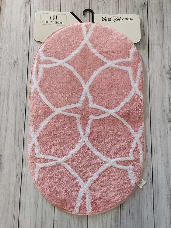 Bonne oval pembe набір килимків з високим ворсом. Chilai Туреччина, фото 1