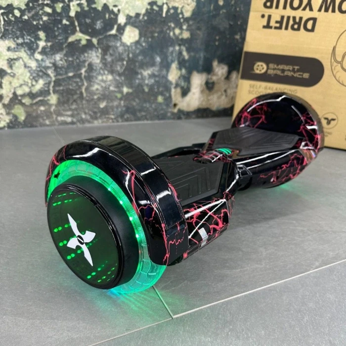 Гіроборд, гіроскутер 8 дюймів Smart Balance wheel для дитини з музикою підсвіткою червона блискавка