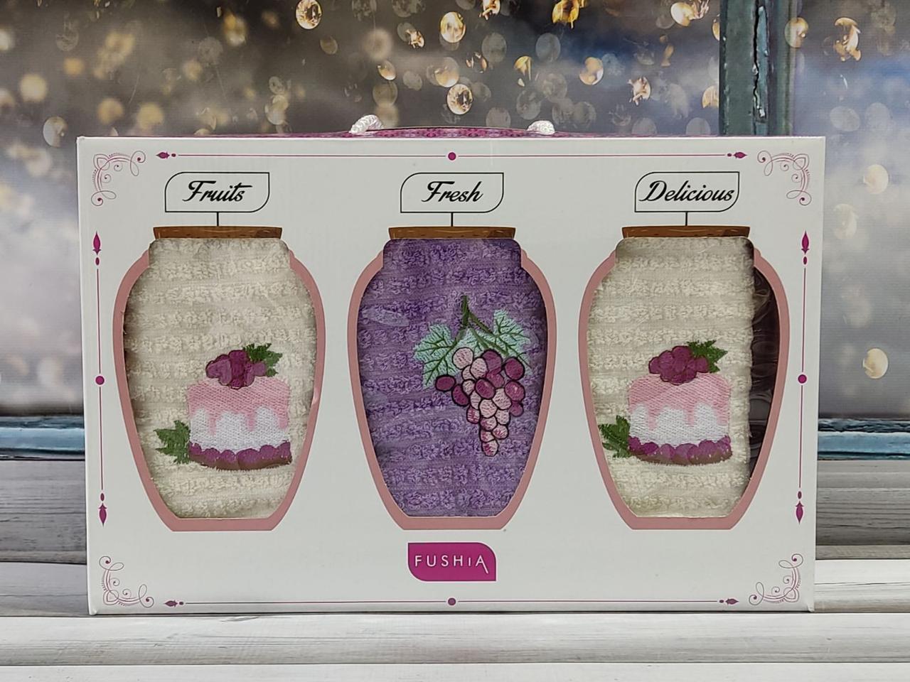 Fushia Uzum 3в1 40х60см., набір рушників (махра)., фото 1