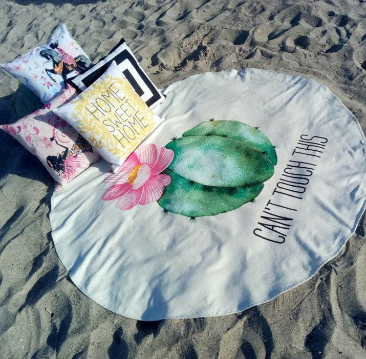 Kaktus пляжна кругла підстилка 150х150см. Туреччина, фото 1