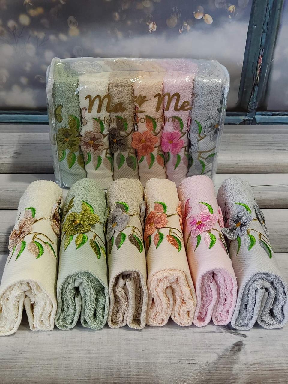 Mame Flowers 30х50см., 6 шт/уп. кухонні махрові рушники, фото 1