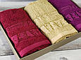Pupilla Gold bordo 3в1 30х50см., бамбуковий набір кухонних рушників., фото 3