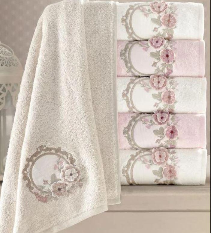 Hayal rose 3D бамбукові рушники 50х90см., 6 шт/уп. Pupilla Туреччина., фото 1