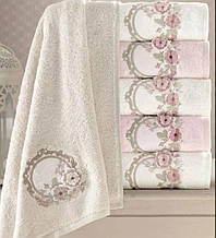 Hayal rose 3D бамбукові рушники 50х90см., 6 шт/уп. Pupilla Туреччина.