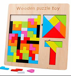 Дерев'яний пазл-тетріс