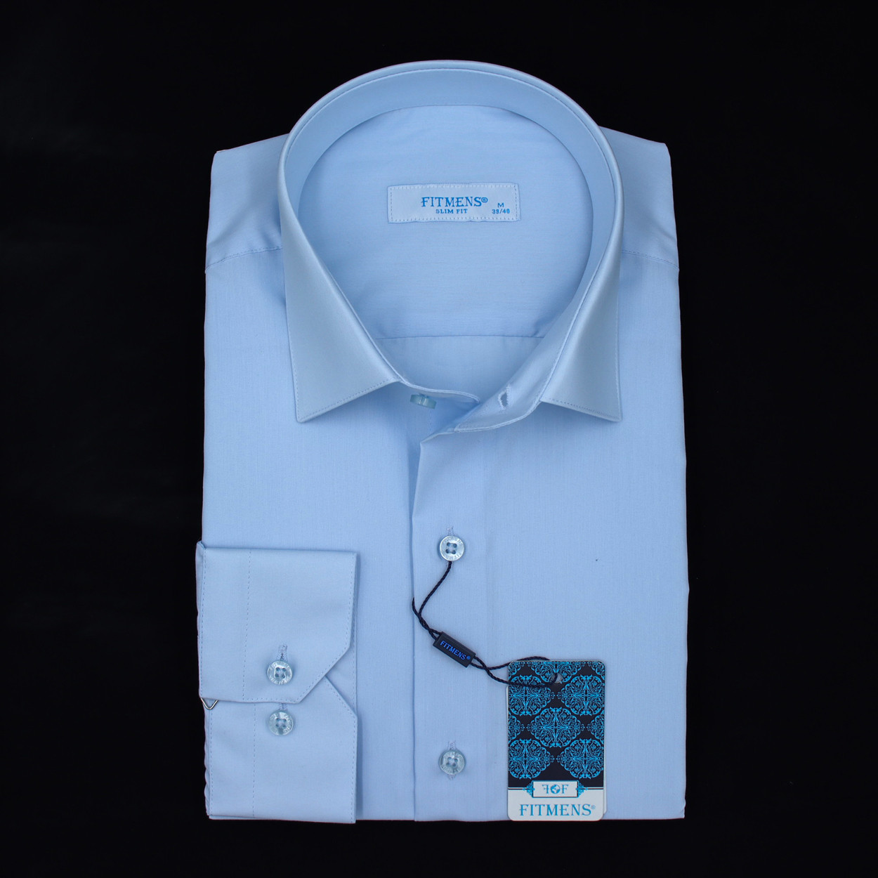 Сорочка чоловіча, приталена (Slim Fit), з довгим рукавом, FITMENS FS-000464 0821 Mavi 90% бавовна 10%