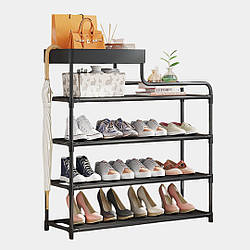 Полиця для взуття 4 яруса (85х60х22см), CLOTHES RACK, Чорний / Органайзер для взуття / Обувниця