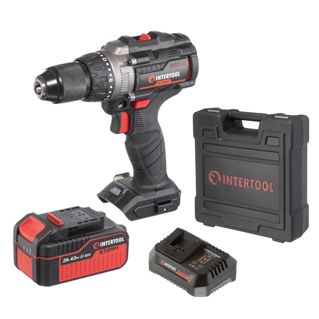 Дриль-шурупокрут, акумуляторний, ударний, з безщітковим двигуном, INTERTOOL WT-0361, фото 1