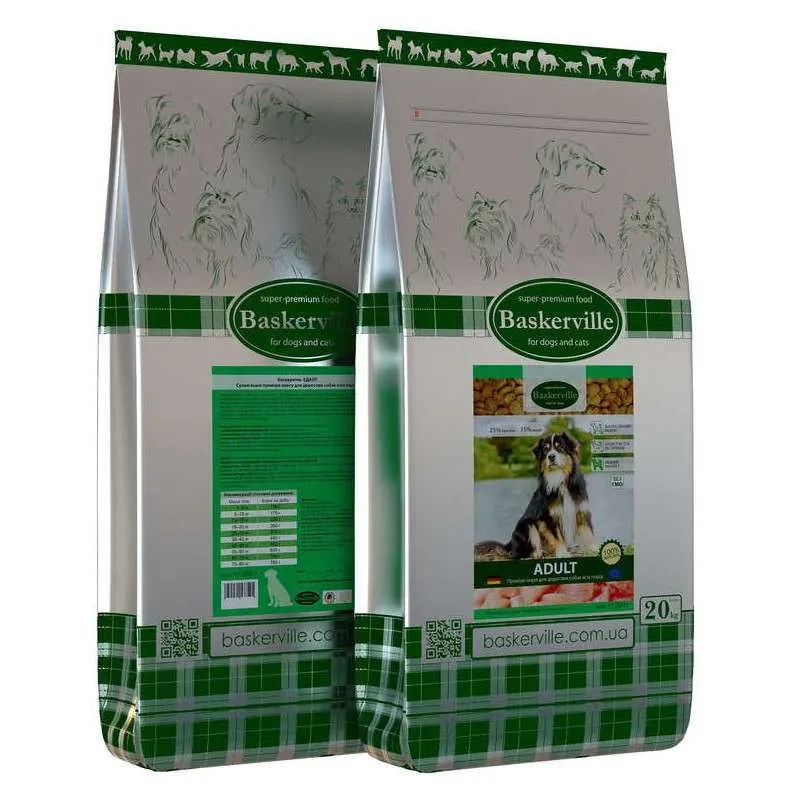 Сухий корм для собак Baskerville Adult Dog з м'ясом курки для дорослих собак,20 кг