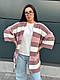 Кардиган жіночий теплий в'язаний у смужку вільного крою, фото 9