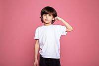 Футболка дитяча підліткова біла базова унісекс з бавовни