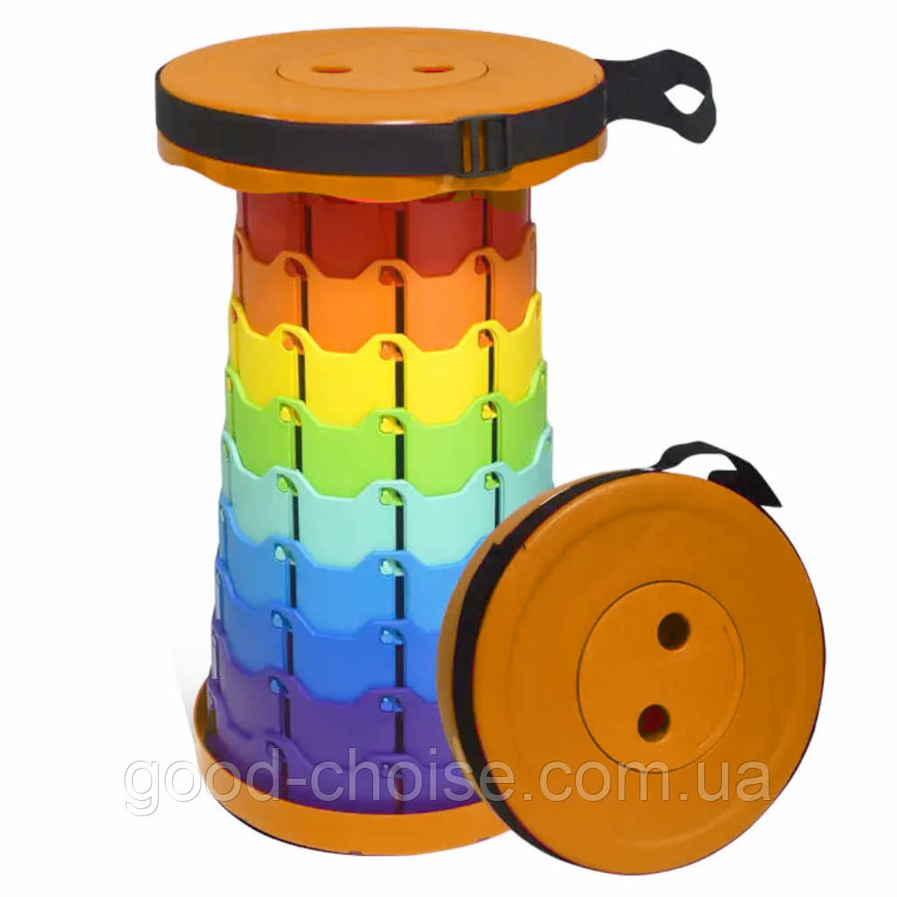 Складаний стілець Telescopic stool, Різнокольоровий / Розкладний телескопічний стілець / Туристичний стілець, фото 1