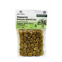 Оливки грецькі зелені Халкідіки "биті" органічні Family Farms 200 г