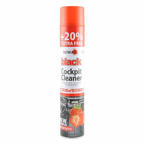 Поліроль для панелі приладів Nowax Cockpit Cleaner Spray Полуниця, 750мл, фото 1