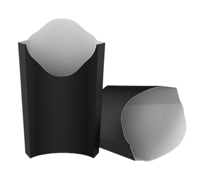 Упаковка чорна для картоплі МІДІ (120 г) (50шт), упаковка для картоплі фрі