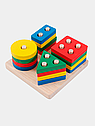 Дерев'яна логічна гра MD 0818 Геометричний сортер 16 фігур, фото 3