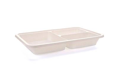 Контейнер на 3 секції ЕКО із кукурудзяного крохмалю 263*184*36 (150шт/уп)