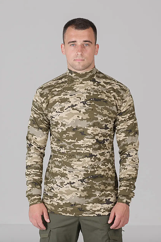 Гольф-реглан ЗСУ Піксель ММ14 на байці — теплий чоловічий светр із начосом, військовий камуфляж хб, розміри 46-60, фото 1