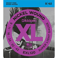Струни для електрогітари D'Addario EXL120 Super Light Electric Guitar Strings 9/42
