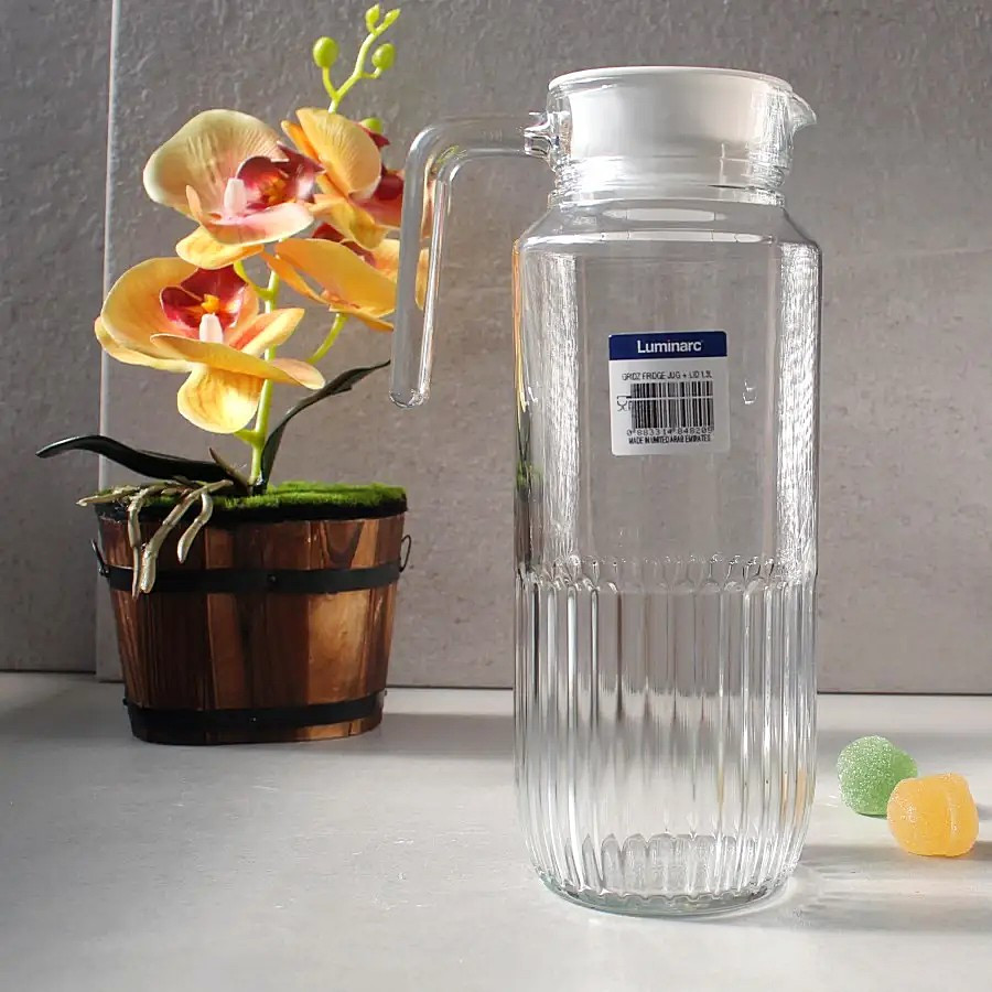 Глечик 1,3 л Luminarc Gridz Fridge з кришкою ударостійке скло арт. Q3653