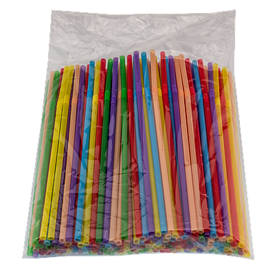 Трубочка Гофра Мікс 21см (200шт/уп), пачка трубочок соломинок для напоїв